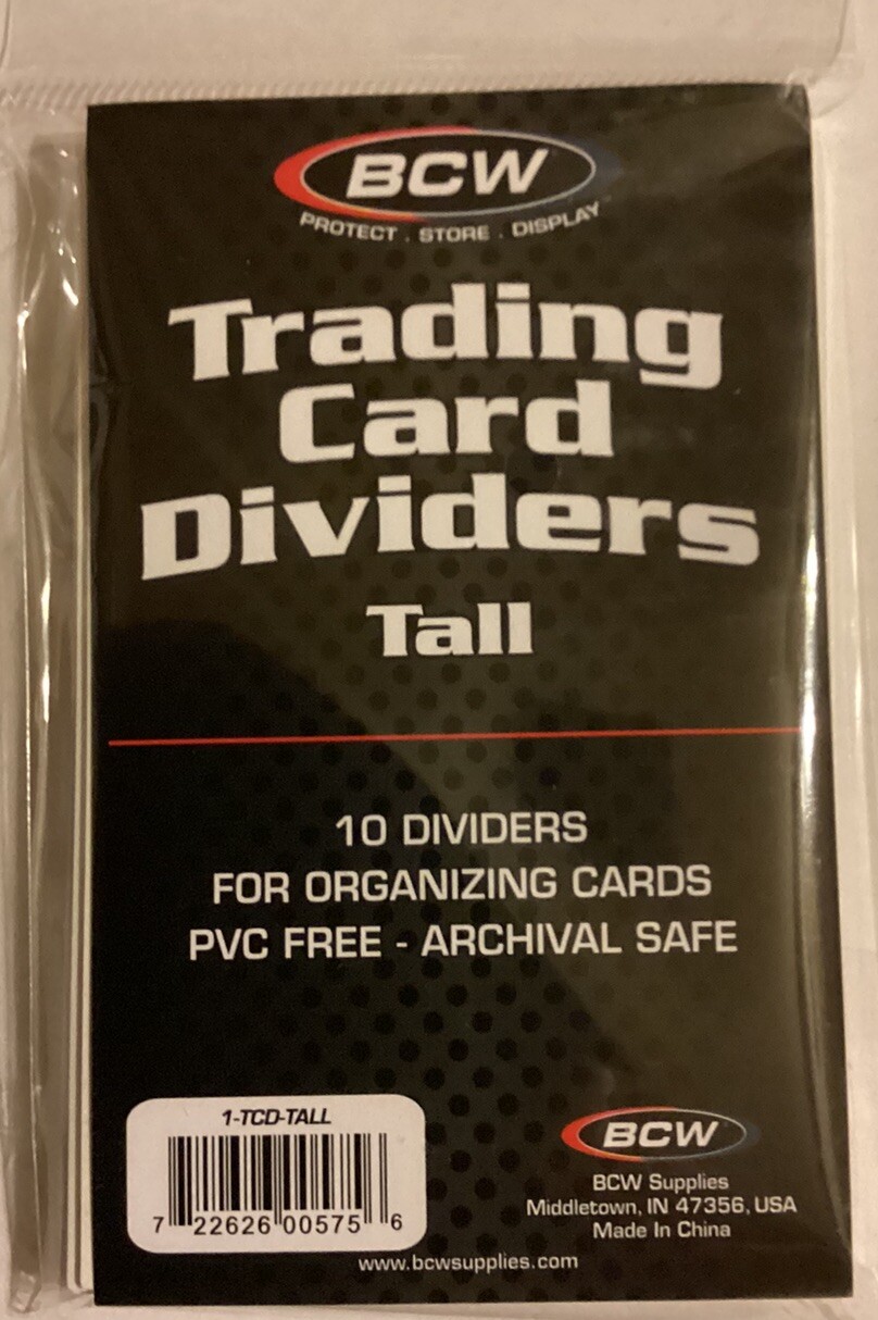 10 BCW Tall Trading Card Dividers – New Unopened With Tracking!