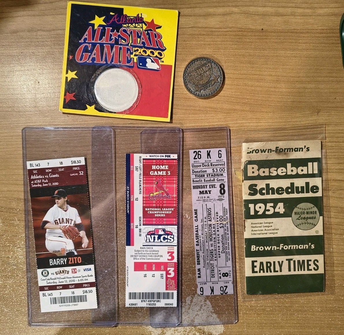 LOT OF BASEBALL TICKETS / All Star Coin VARIOUS TEAMS AND YEARS 1954 Schedule!!
