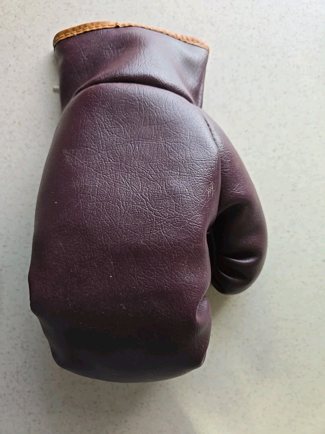 Vintage Lace Up Boxing Gloves Maroon & Brown One Size & Maker Unknown Two Rights