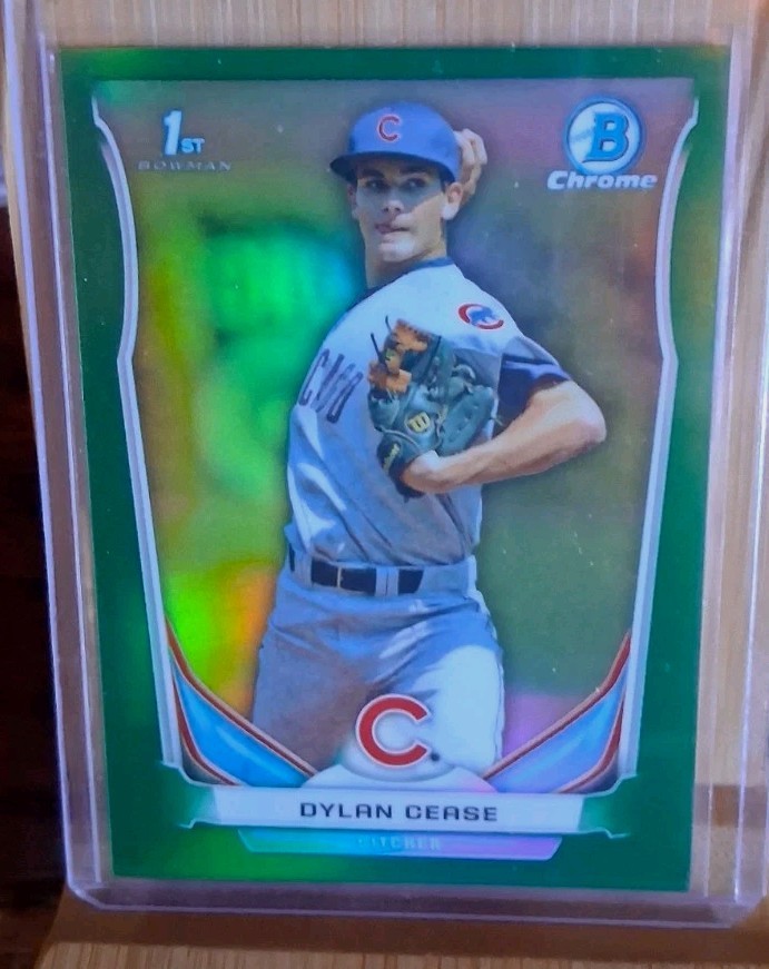2014 Bowman Chrome Dylan Cease Green Refractor #’d 117/150 1st Bowman #CDP79
