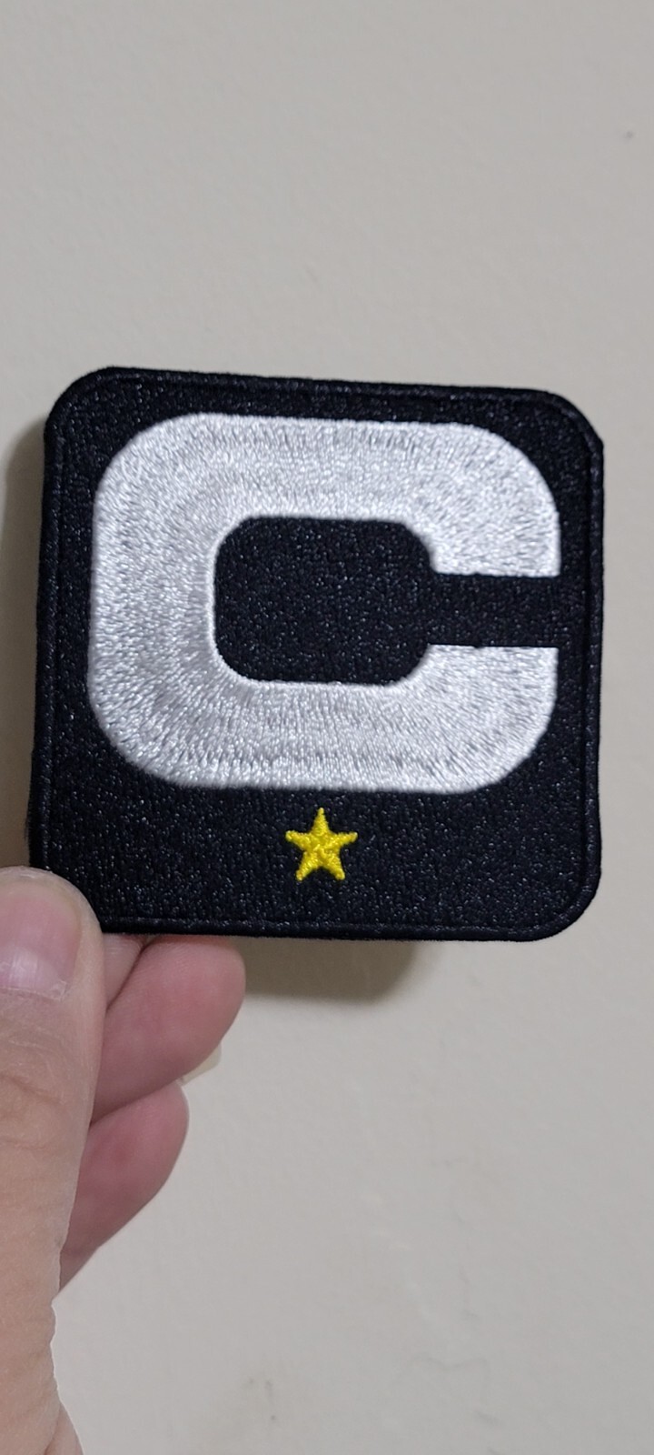 NFL 2024 SEASON GENERIC 1 AND 2-⭐-STARS WHITE-C CAPTAINS BLACK stick-on C-PATCH