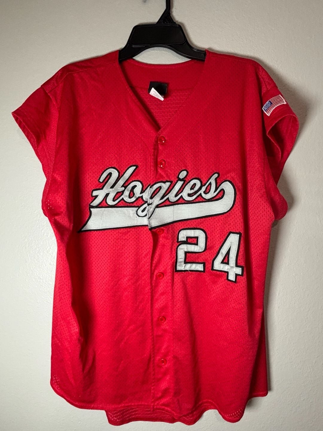 Pop Tops Hogies 24 Red Mesh Baseball Jersey