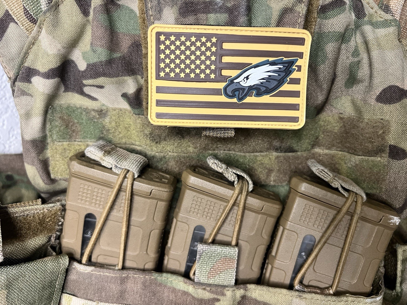 American Flag Philadelphia Eagles football PVC Patch W Vlcro