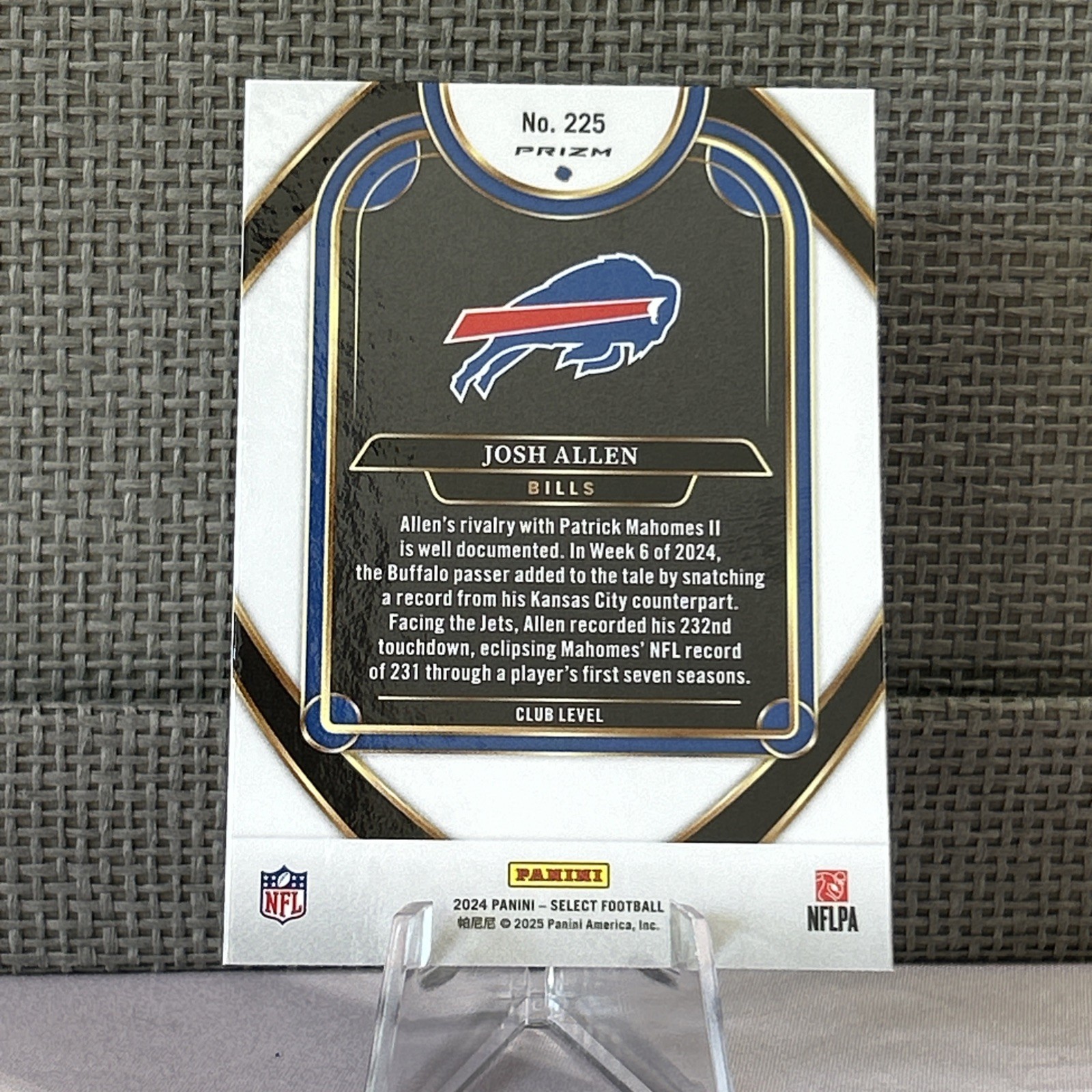 2024 Panini Select – Club Level Josh Allen #225 Silver Prizm
