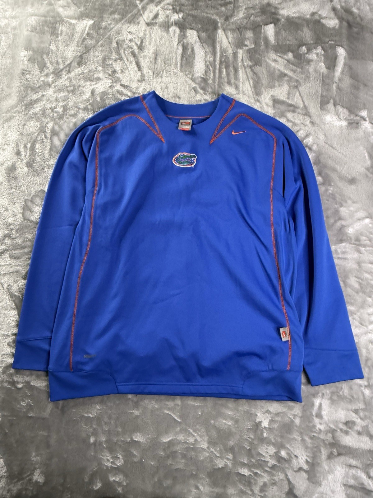 Nike On-Field Dri-Fit Florida Gators Stitched Long Sleeve Sz L Blue & Orange