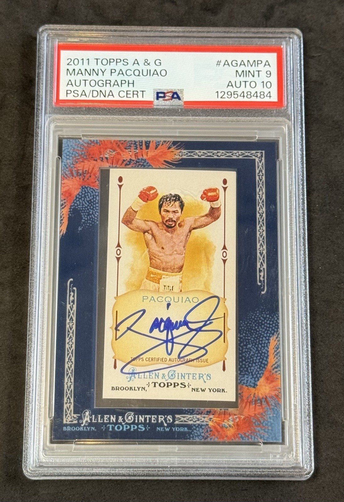2011 Topps Allen & Ginter’s MANNY PACQUIAO Autograph PSA 9 W/Auto 10