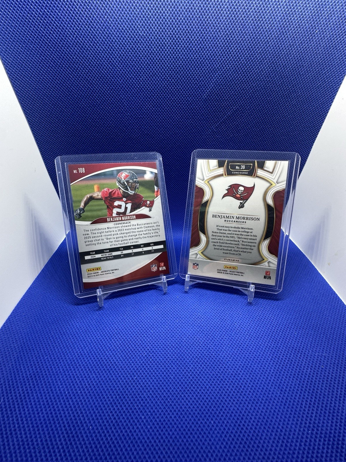 2025 Panini Absolute Benjamin Morrison Orange Mosaic /825 + Select Red And Blue