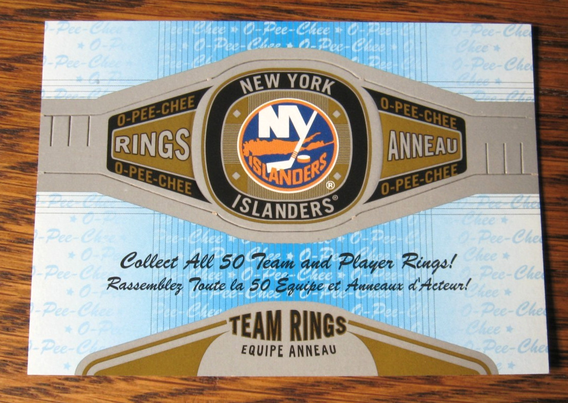 NEW YORK ISLANDERS 2013-14 O-Pee-Chee #R-18 TEAM RINGS LOGO Insert hockey card $