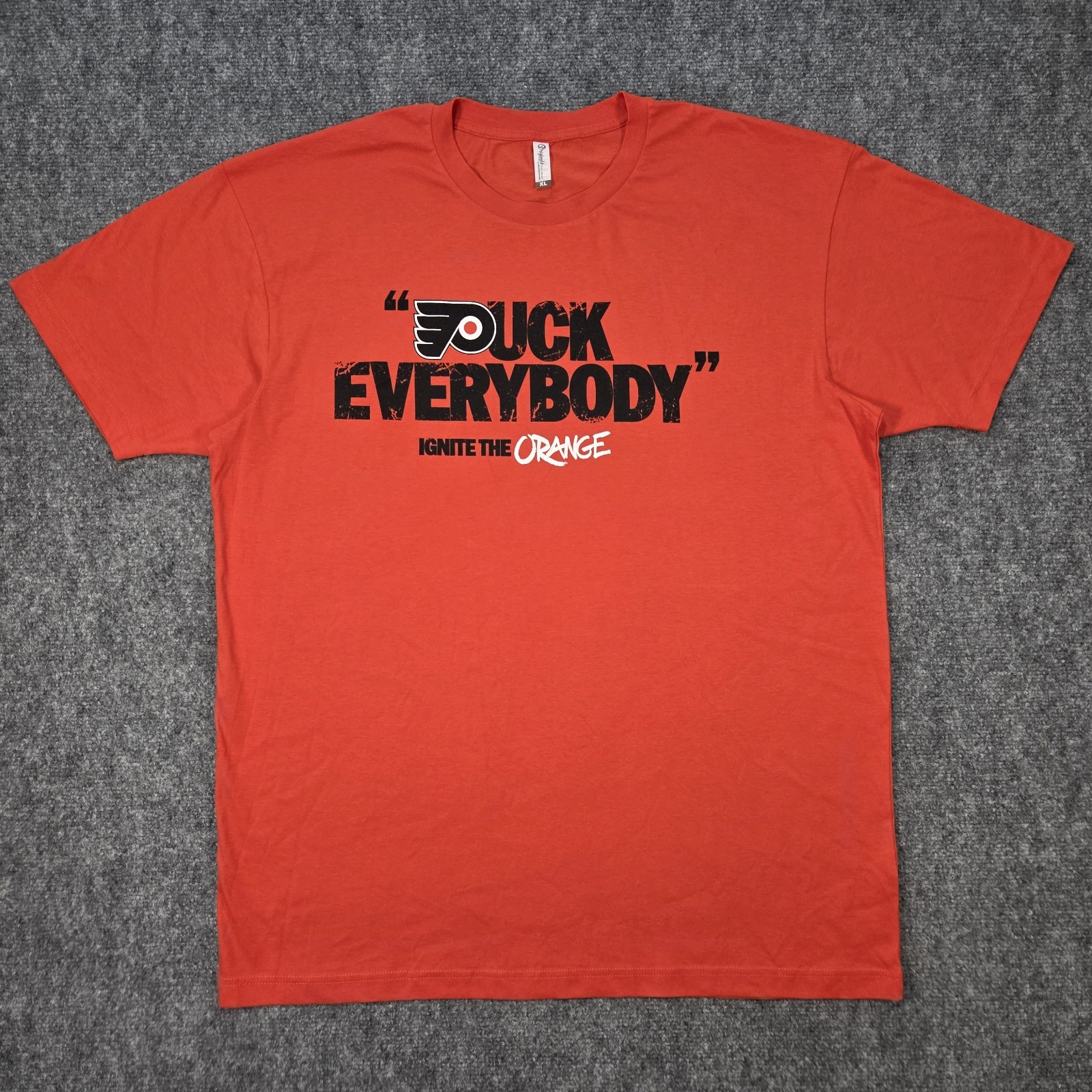 Philadelphia Flyers PUCK EVERYBODY Ignite the Orange XL Shirt Playoffs AUTHENTIC