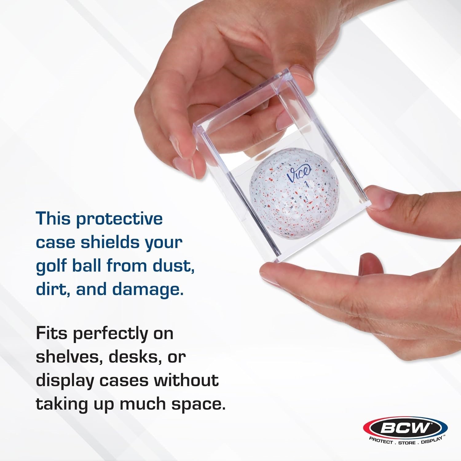 8 BCW Golf Ball Display Cases Square Plastic Cubea Clear Stackable Holders DEAL