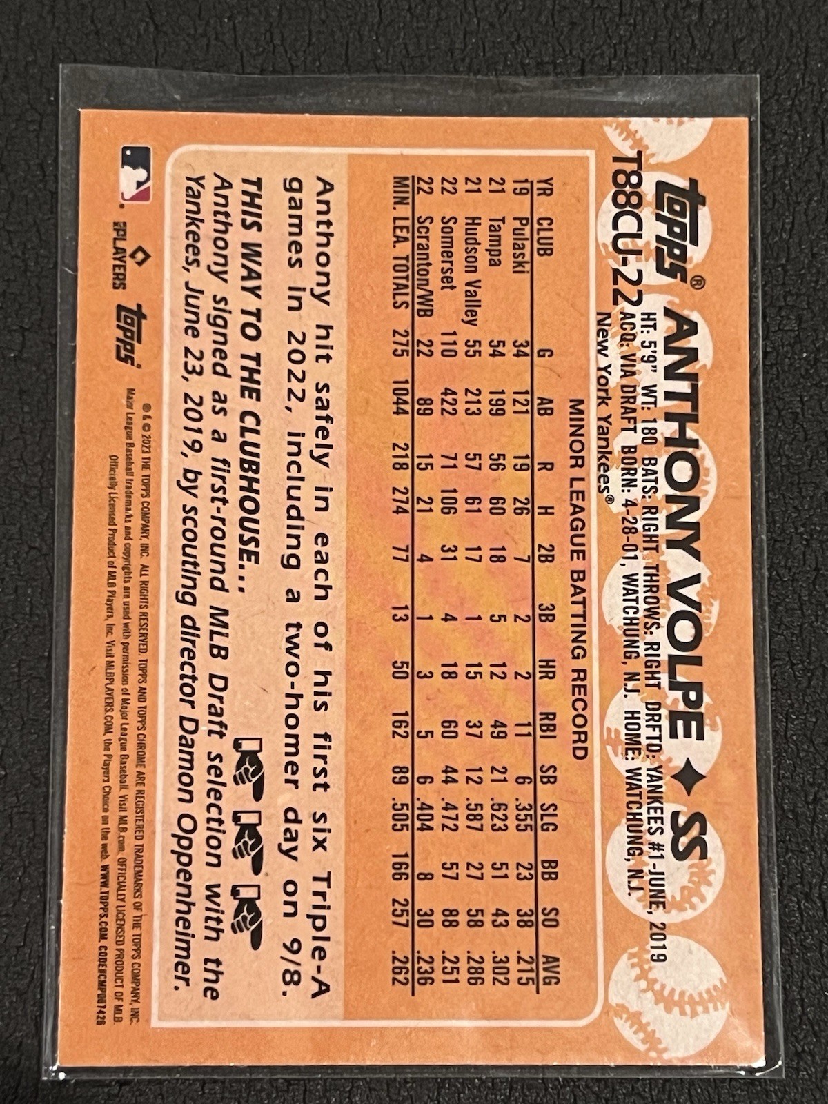 2023 Topps Update 1988 Chrome Silver Pack Mojo ANTHONY VOLPE Rookie RC #T88CU-22