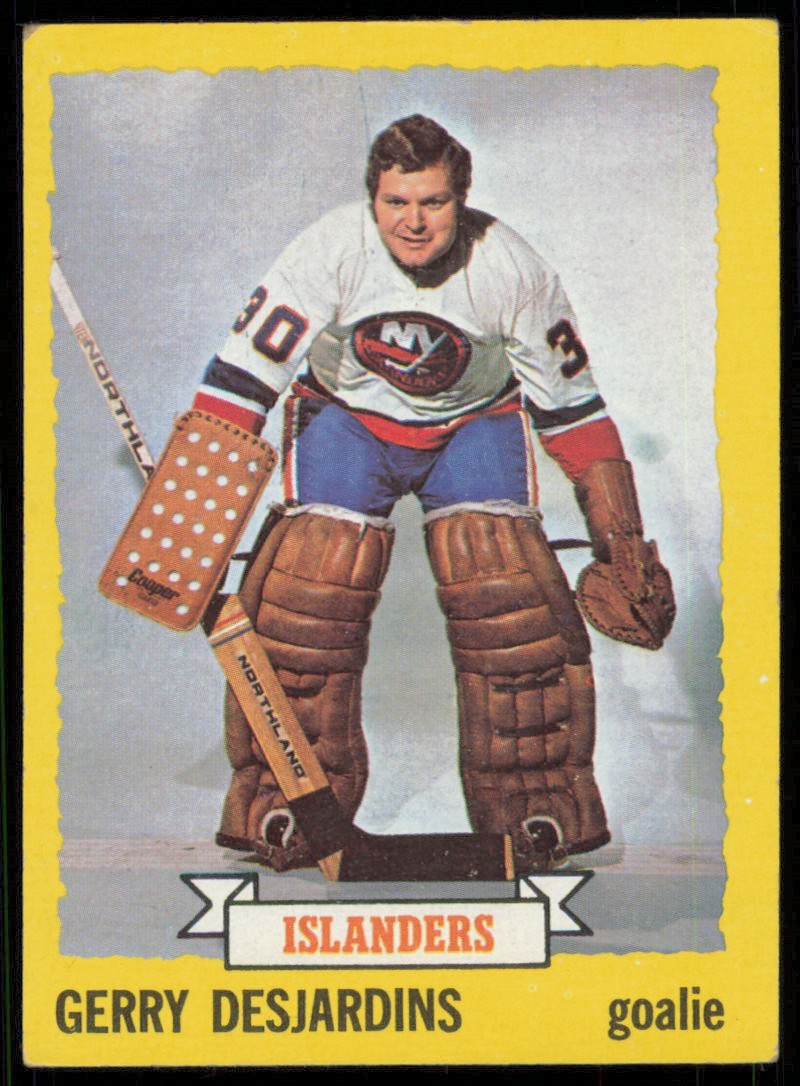 1973-74 TOPPS GERRY DESJARDINS NEW YORK ISLANDERS #114 VG/EX – PEN