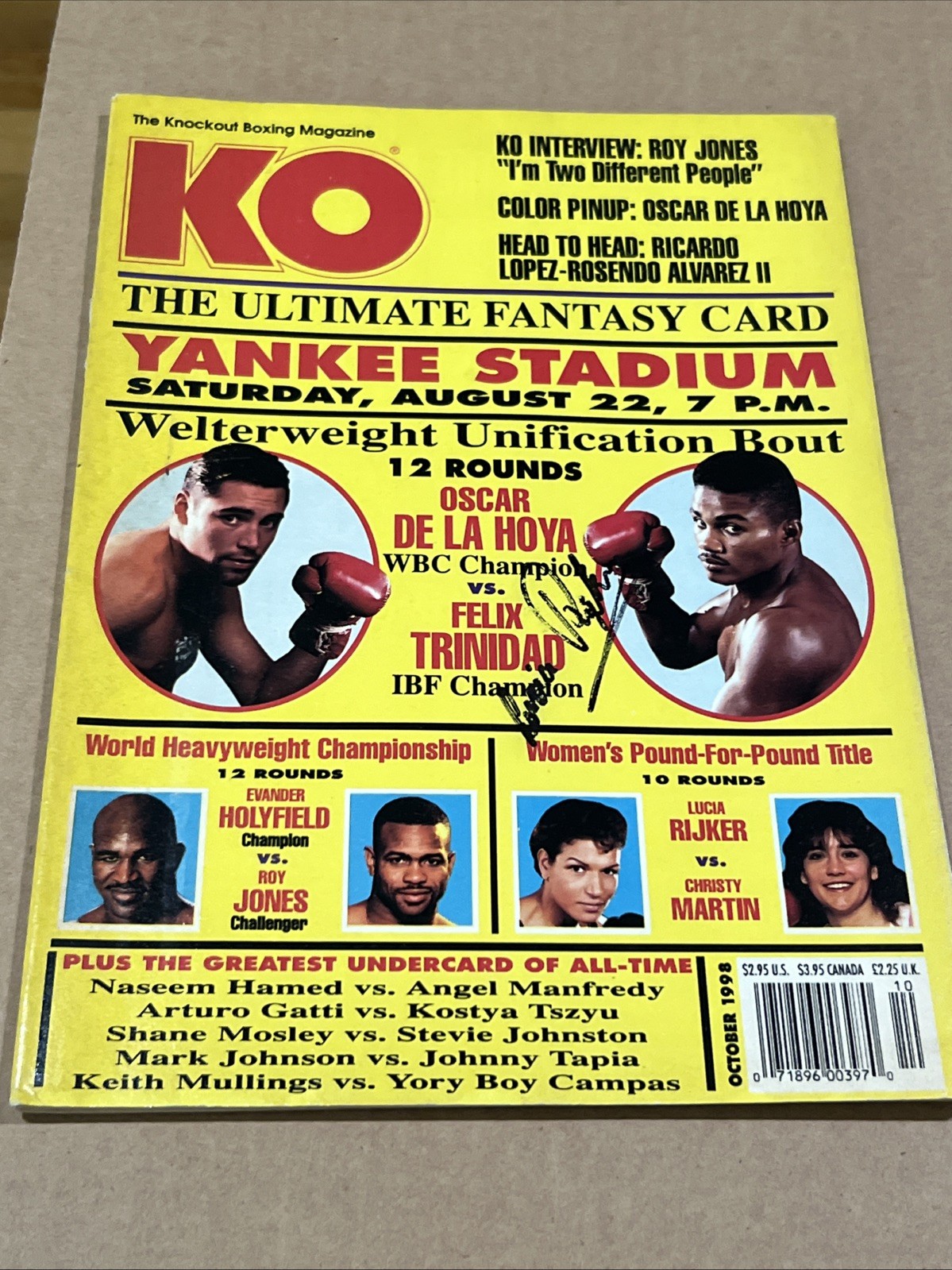 Lucia Rijker Signed Autographed 1998 KO Knockout Boxing Magazine 10/98