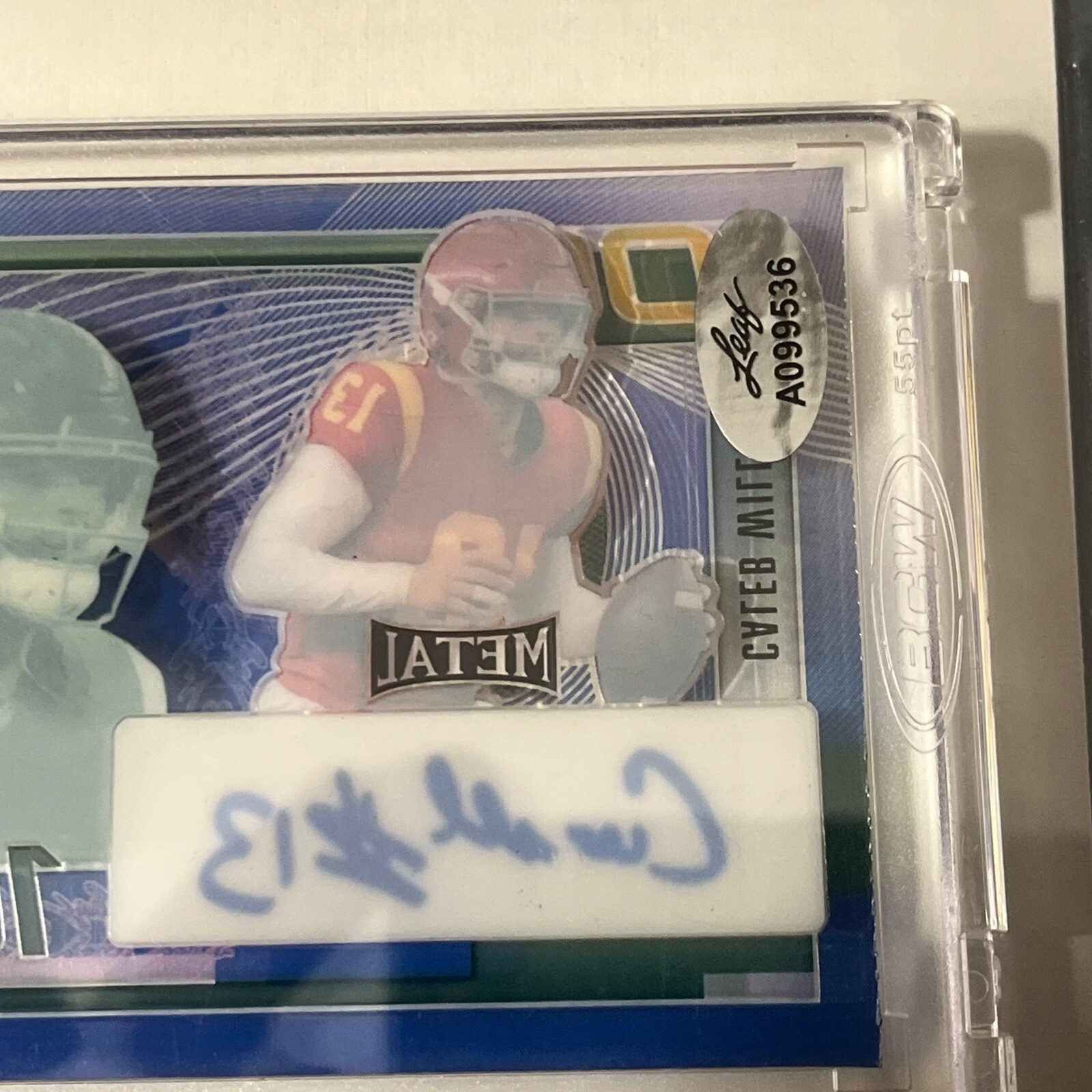 2023 Leaf Metal Caleb Williams So Money! Auto 1/1 Pre Production Clear Back