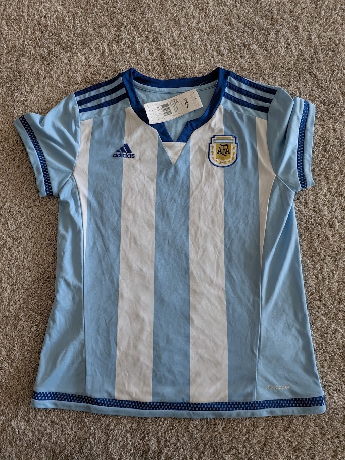 Adidas Women’s Argentina 2015 Home Futbol Soccer Jersey Uniform Messi Large LG L
