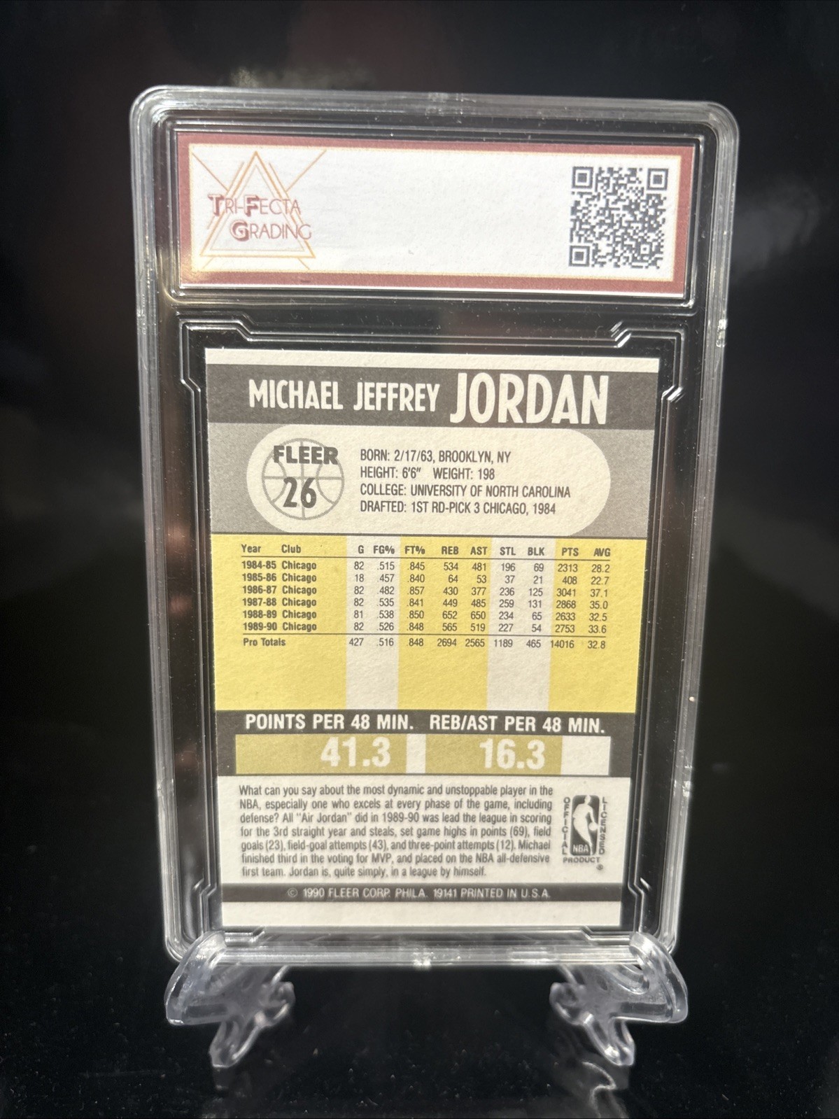 1990 Fleer Basketball Michael Jordan #26 GEM 10
