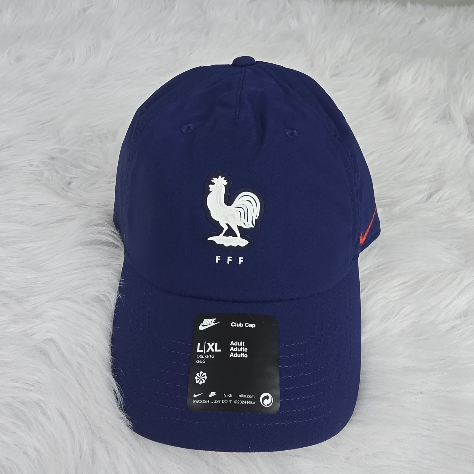 France National Team Nike Club Hat Adjustable Adult L/XL Blue FFF Nike Dri Fit