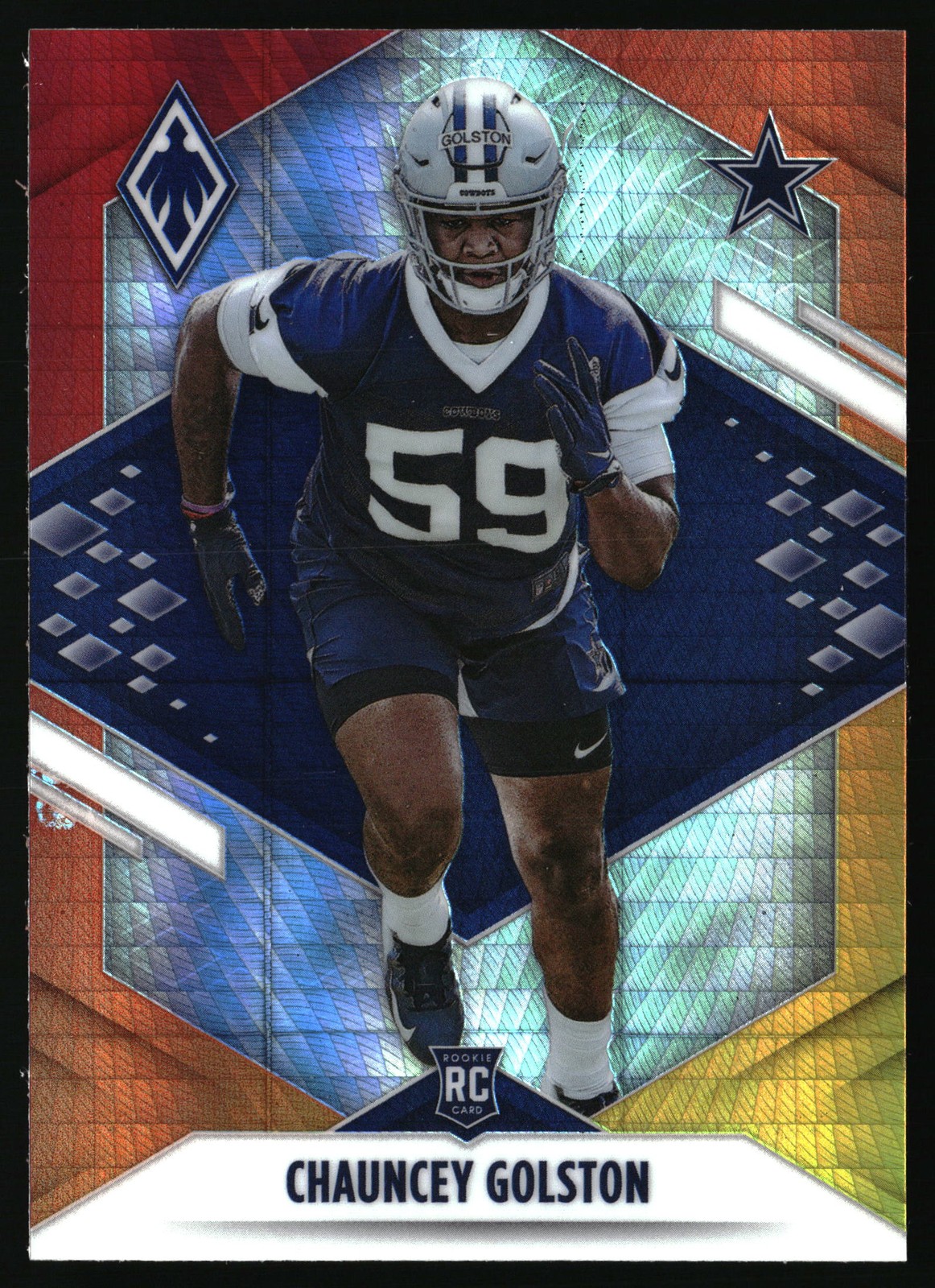 2021 Panini Phoenix NFL Football #185 Chauncey Golston Fire Burst Rookie