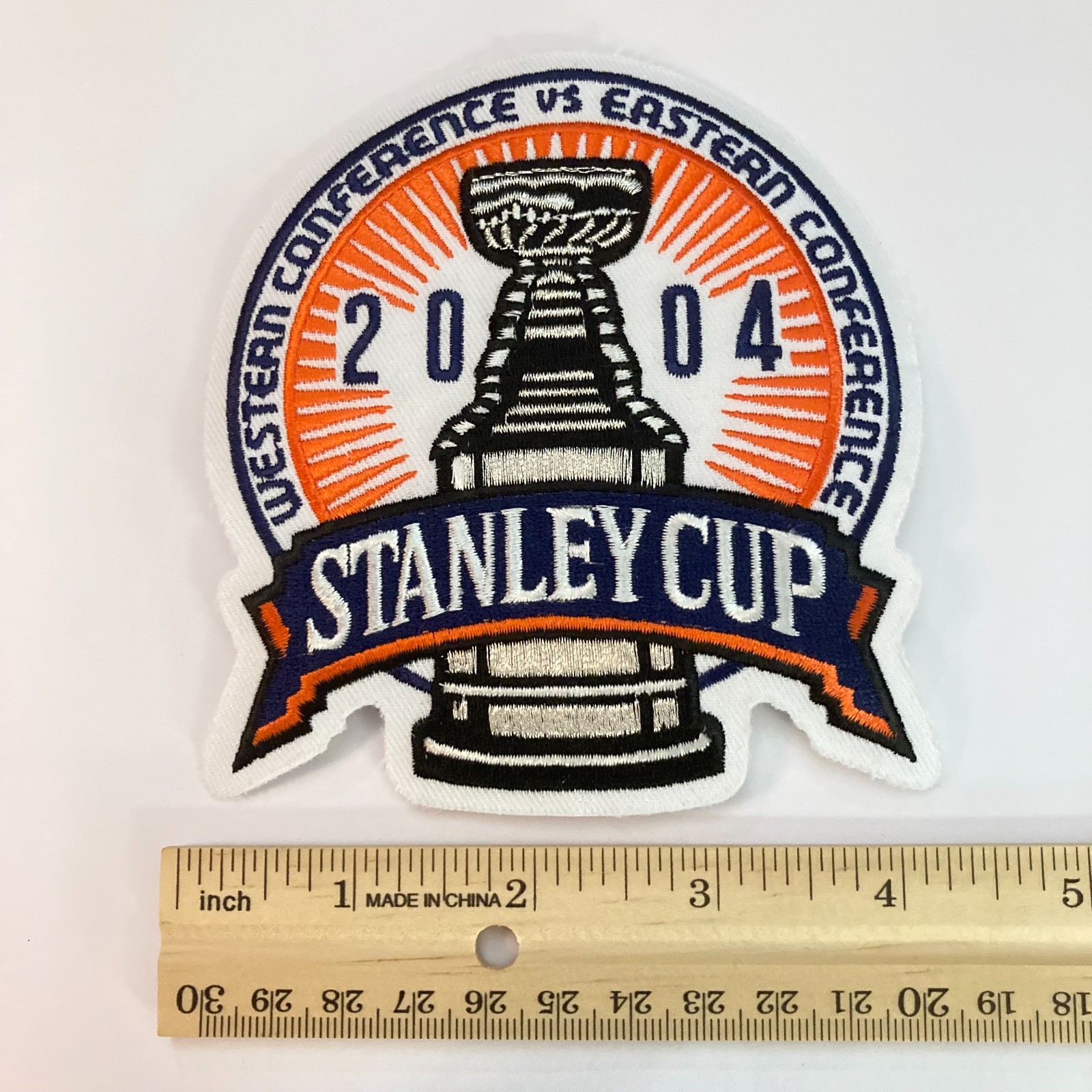 2004 STANLEY CUP FINAL Official NHL Embroidered Iron-On Jersey Sleeve Logo Patch