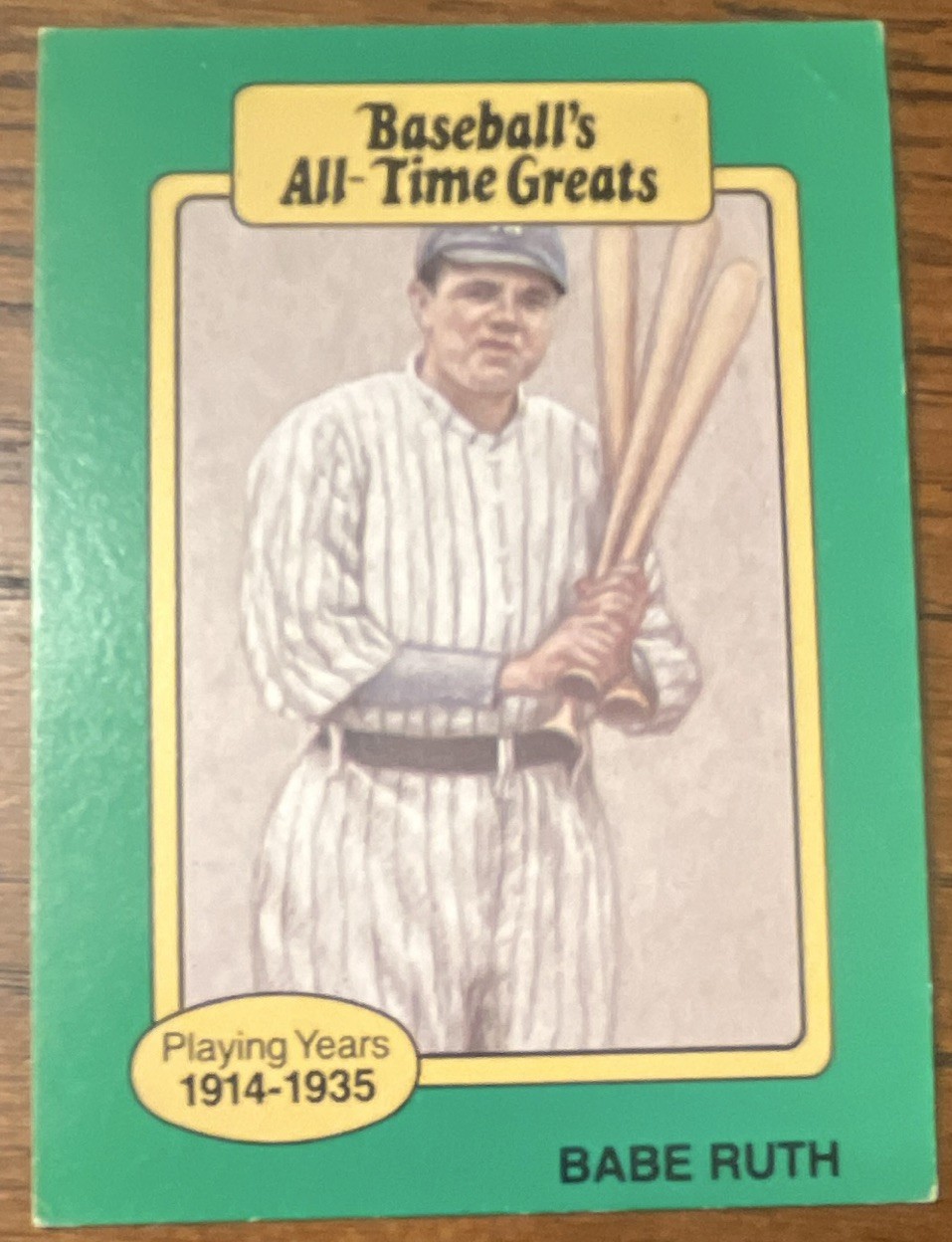 Hygrade 1987 Baseball’s All-Time Greats Babe Ruth #19 Yankees MLB Base Green