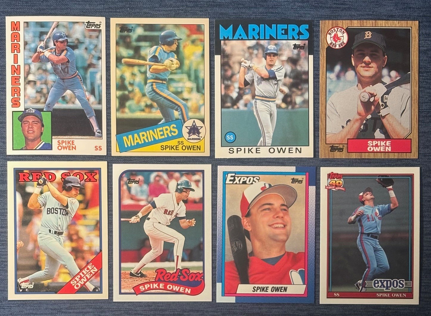 TOPPS TIFFANY – SPIKE OWEN – 8 CARD LOT – 84-85-86-87-88-89-90-91