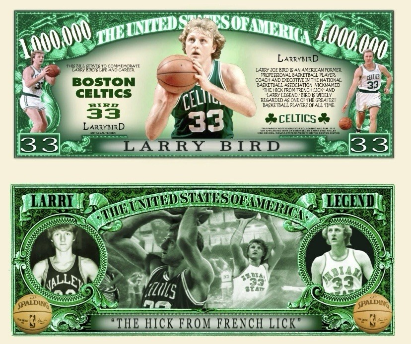 40 Pack Larry Bird Boston Celtics Money Collectible Novelty 1 Million Dollars