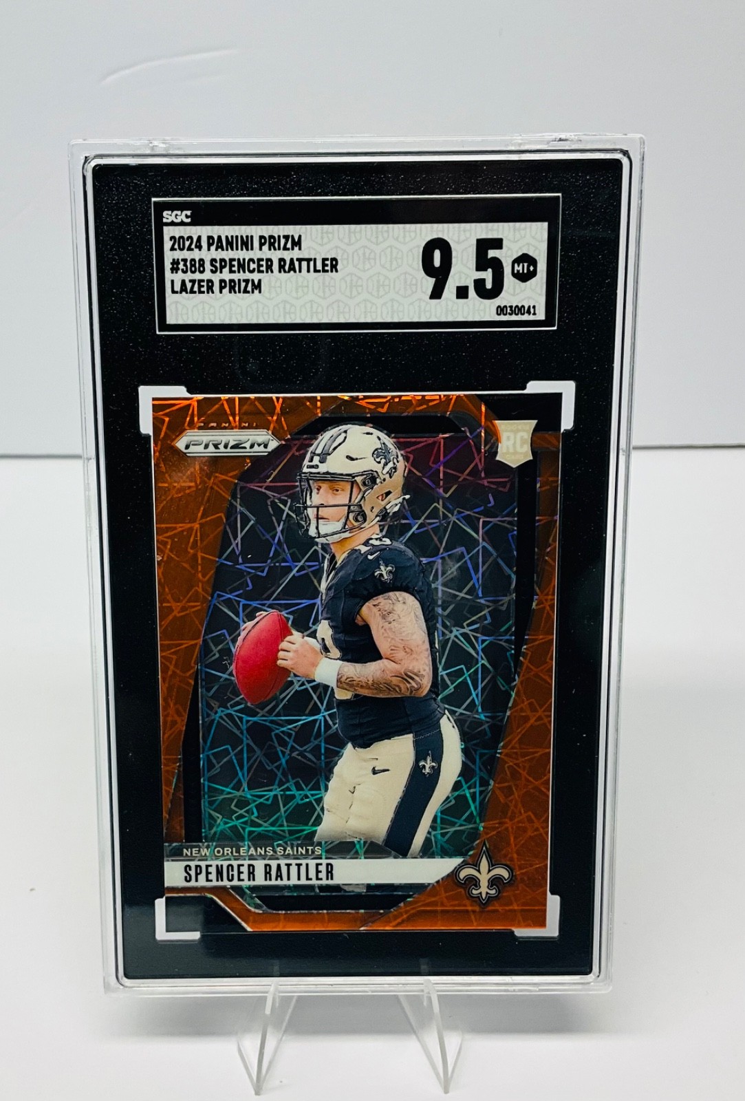 2024 Panini Prizm #388 Spencer Rattler Lazer Prizm SGC 9.5