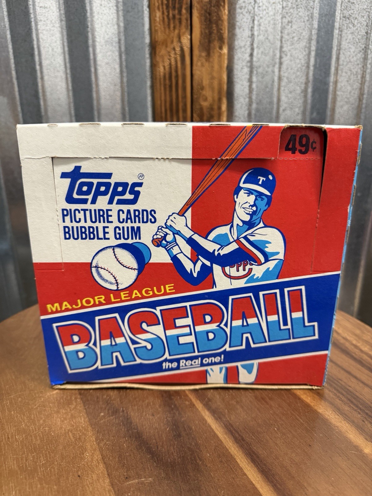 Vintage 1982 Topps Baseball Unopened Cello Box 24 Packs EMPTY Box Only