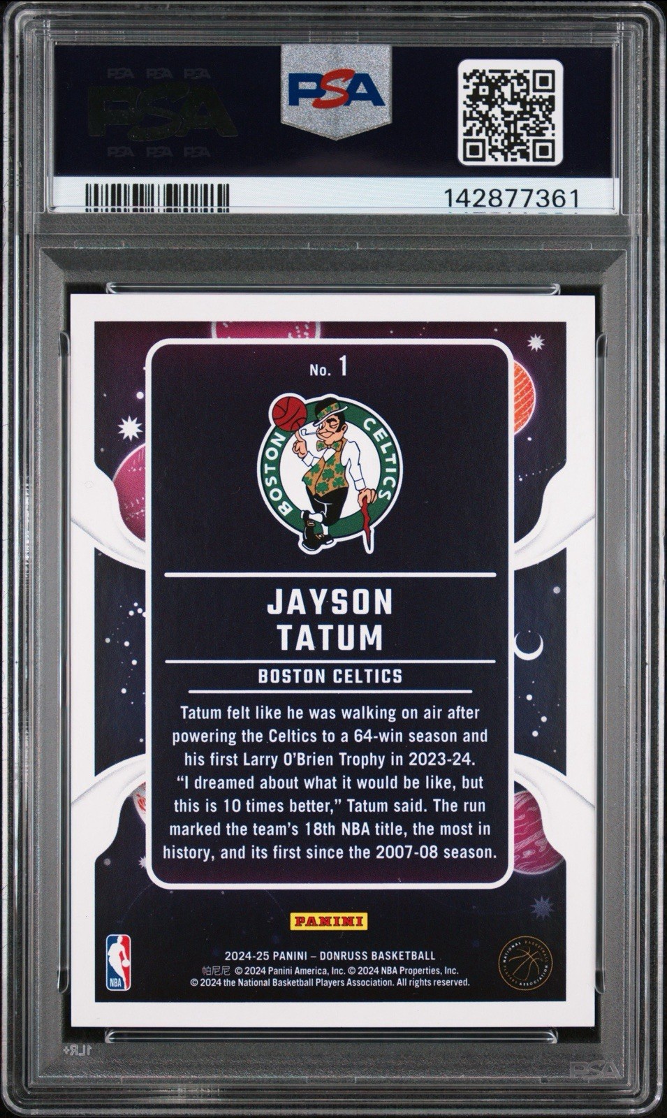 Jayson Tatum Donruss International Zero Gravity Green Scope /5 Celtics