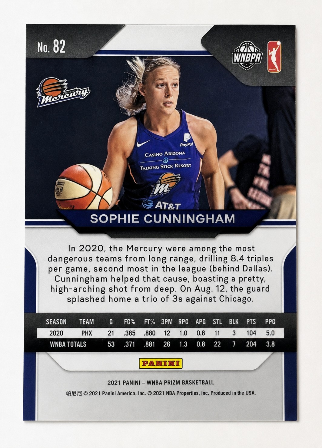 Sophie Cunningham 2021 Panini Prizm WNBA #82 RC Rookie