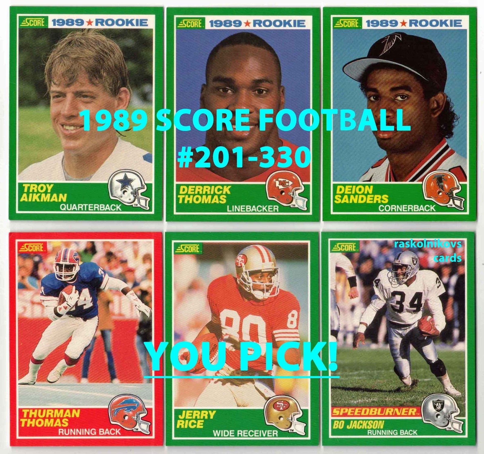 1989 Score FOOTBALL #201-330 Complete Your Set $2 or 2 Card Minimum YOU PICK!