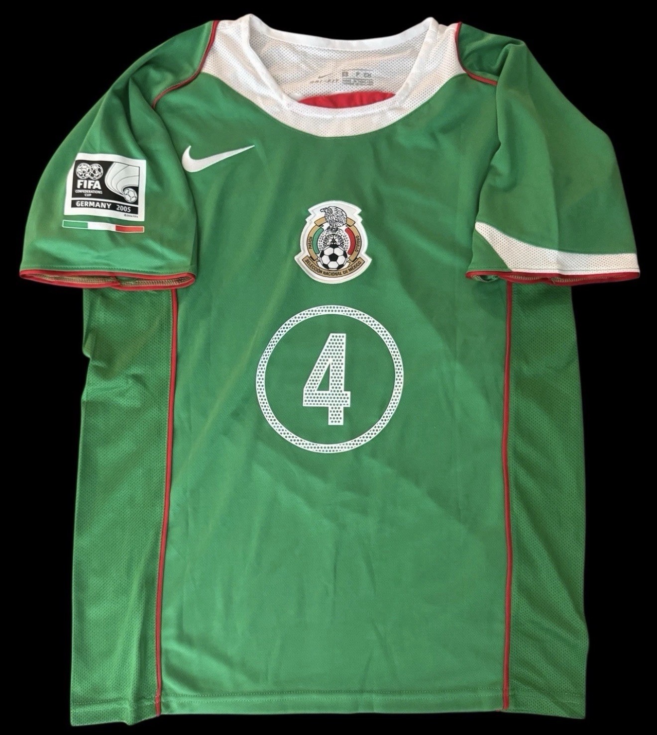 Rafa Márquez #4 Mexico 2005 Home Jersey XL Green Nike Selección Soccer