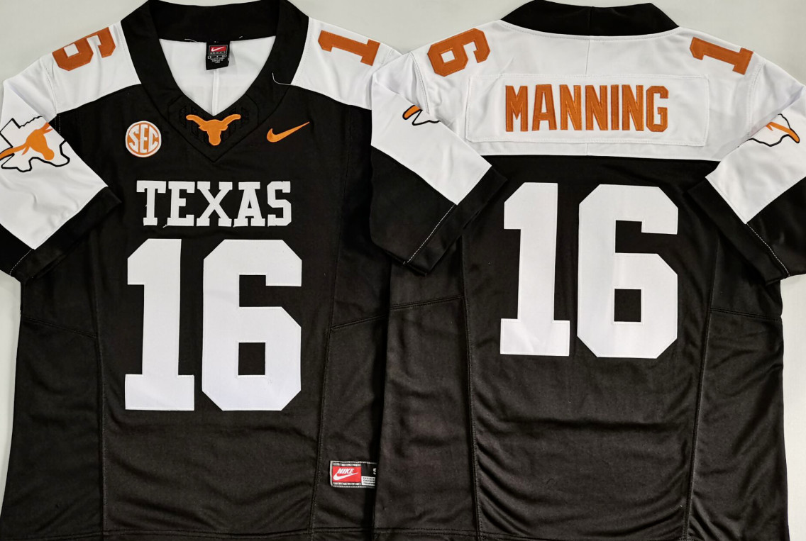 New Mens Arch Manning #16 Texas Longhorns Stitched Jersey All Colors S-3XL