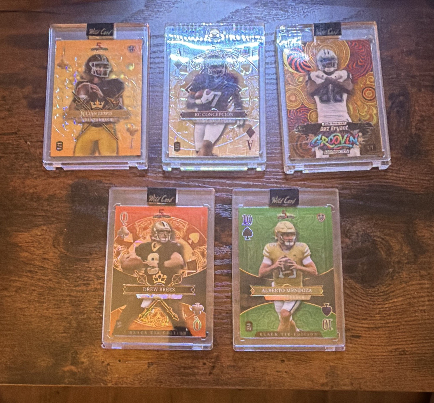 Wild Card NFL Football 2026 5-Card Lot Black Tie Groovin Parallel Lewis Brees