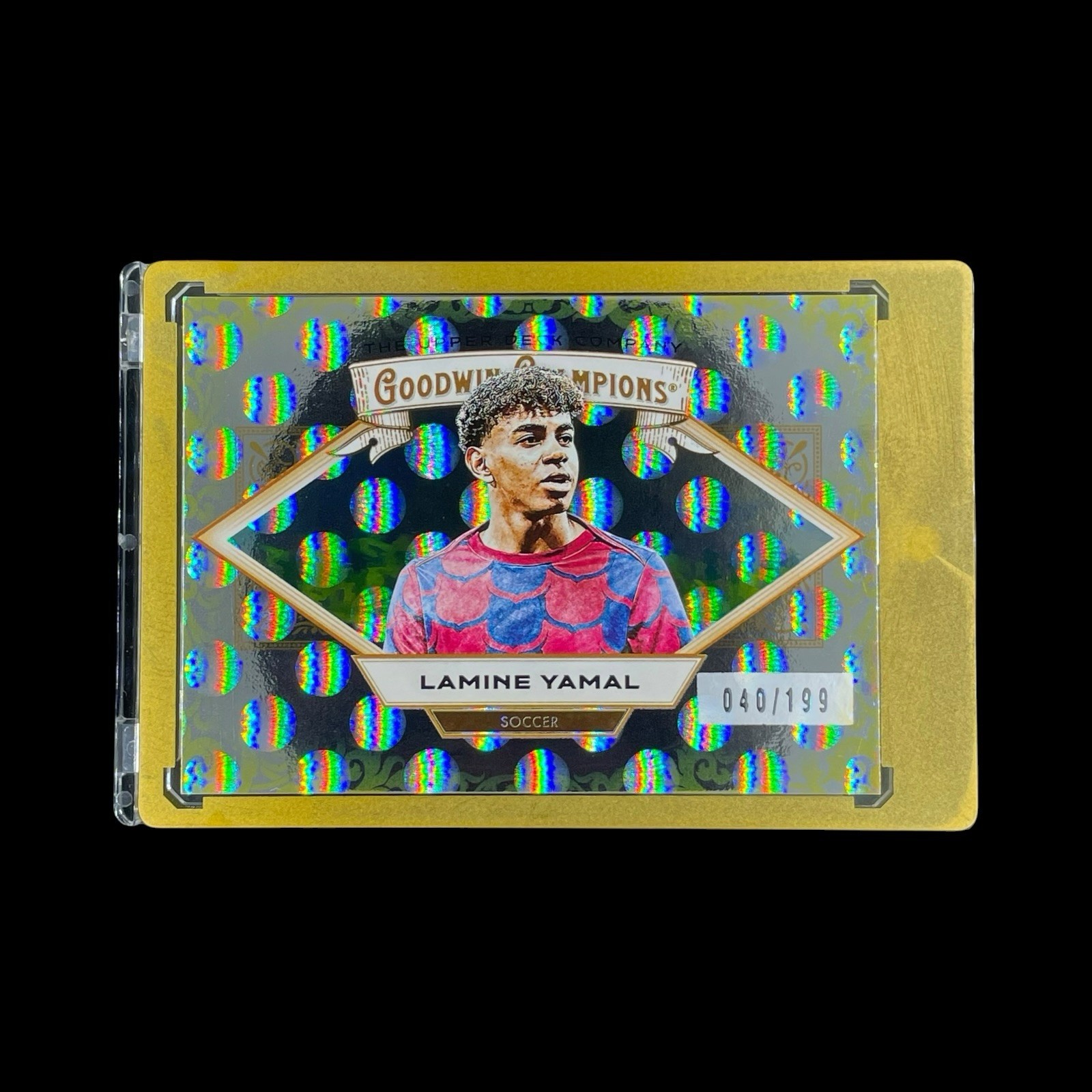 LAMINE YAMAL RARE /199 YELLOW CIRCLES FOIL 2025 Upper Deck Goodwin Champions