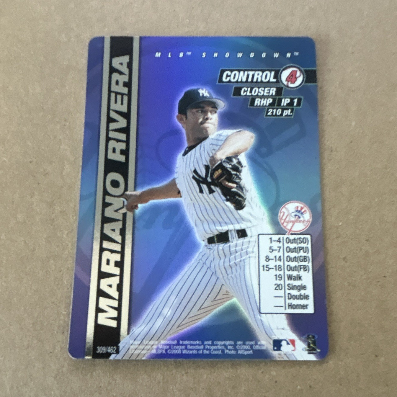 Wizards of the Coast MLB Showdown 2000 Foil #309 Mariano Rivera NY Yankees