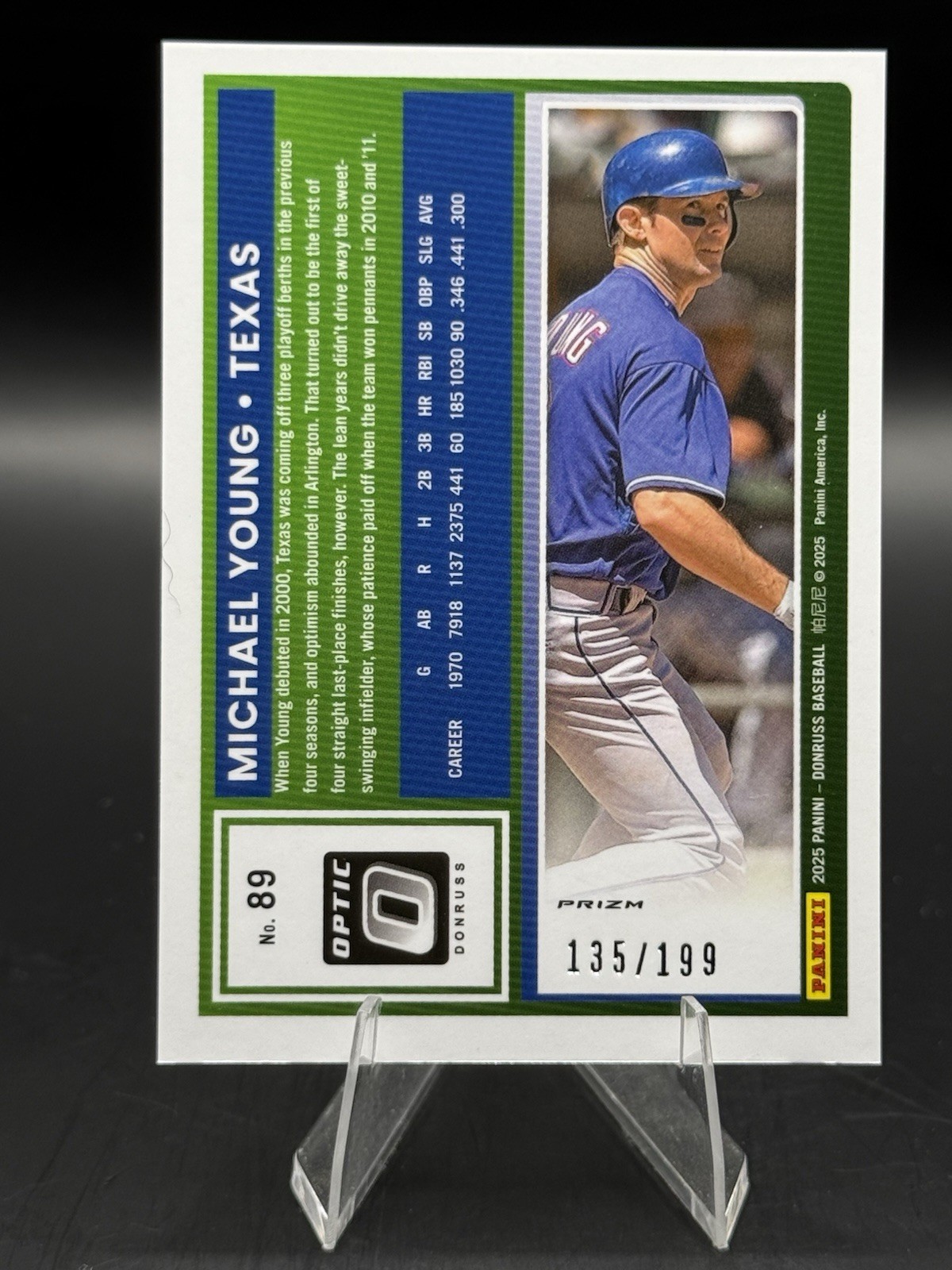 2025 Panini Donruss Michael Young #89 Orange Optic /199