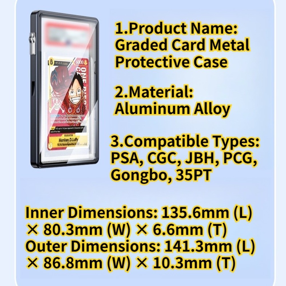 For PSA CGC Protector Case With buckle Graded Card Aluminum Box Bumper
