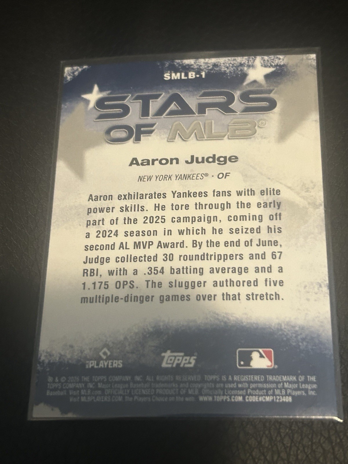 2026 Topps Series 1 – Stars of Mlb Aaron Judge #SMLB-1