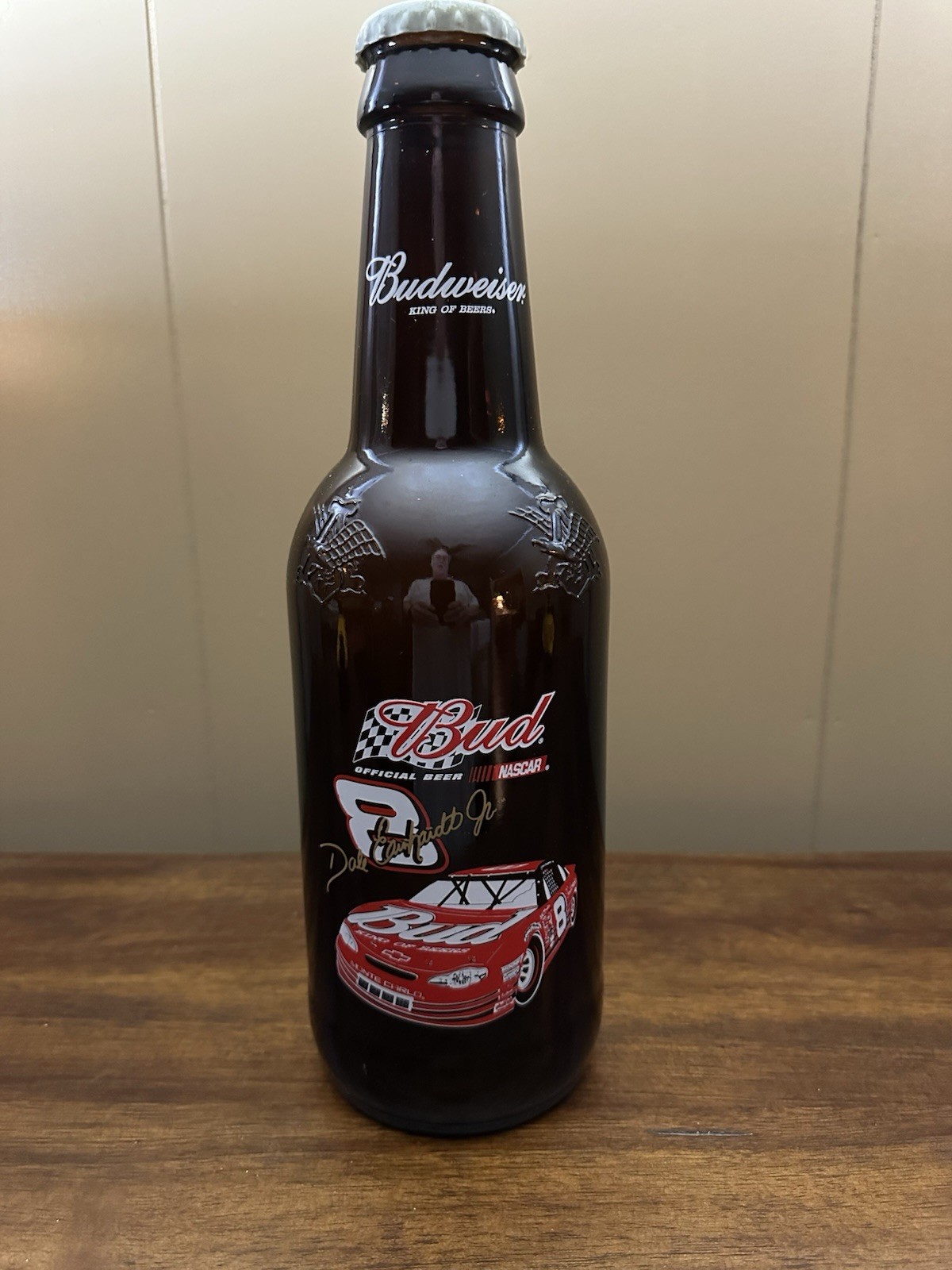Dale Earnhardt Jr Large Budweiser Display Bottle 15” Tall x 4 1/2” Wide