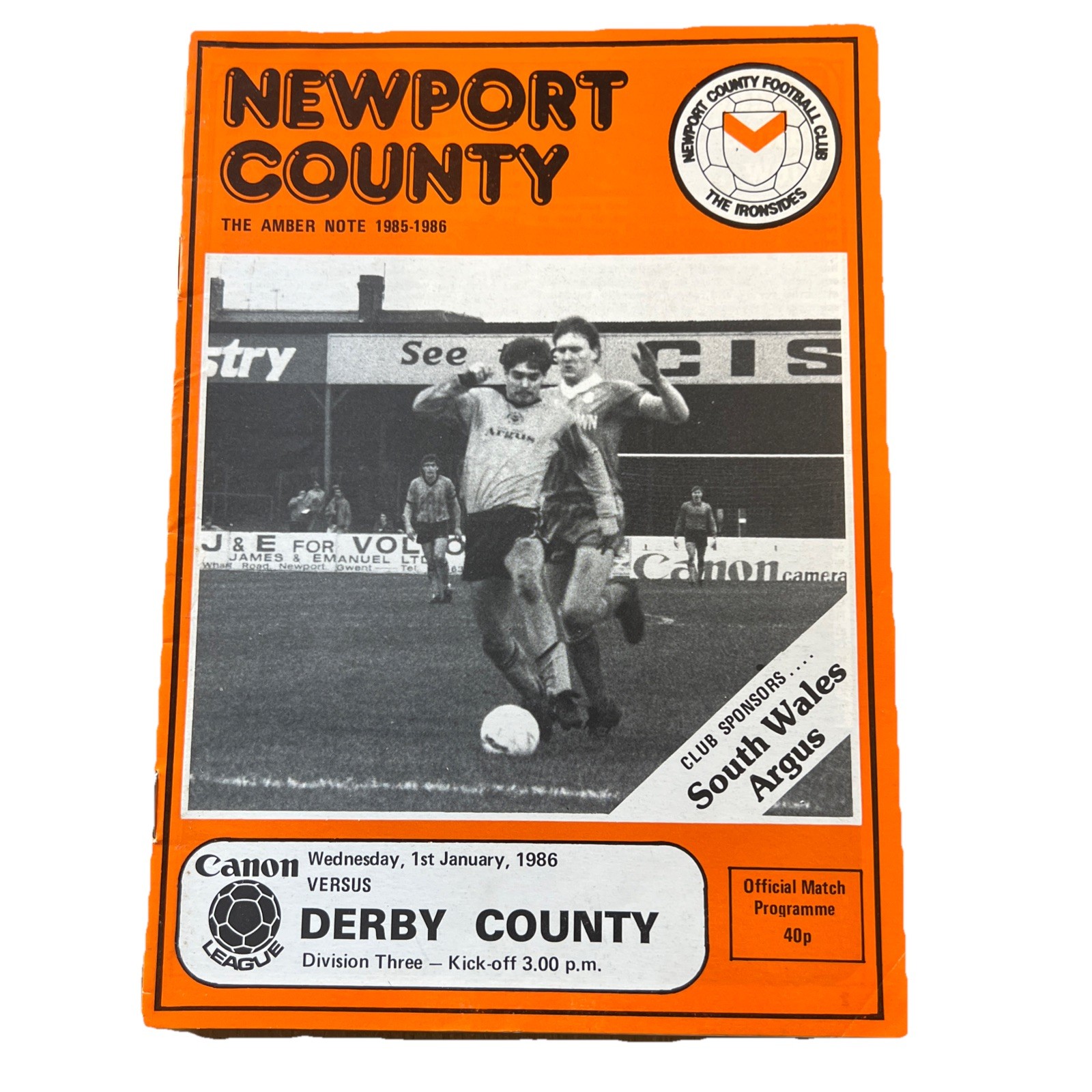 85/86 Newport County v. Derby County – Postponed Issue, 1st January.