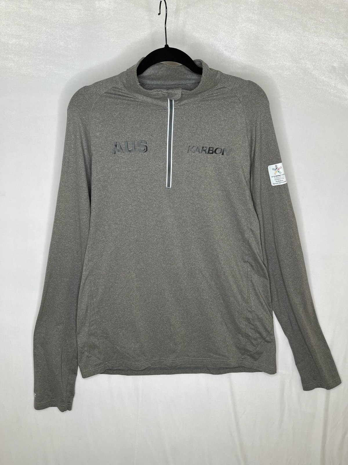 Australia Shirt Mens Large Gray Alpine Skiing Karbon AIS OWIA Pullover Olympics
