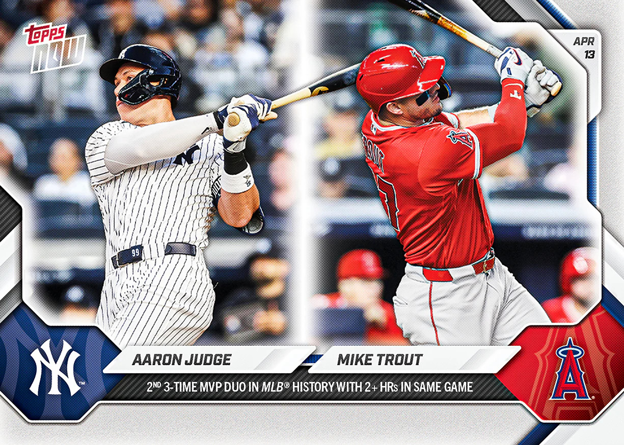 2026 Topps Now 80 Aaron Judge NYY Mike Trout LAA 3-Time MVP Duo 2-HR Same Game