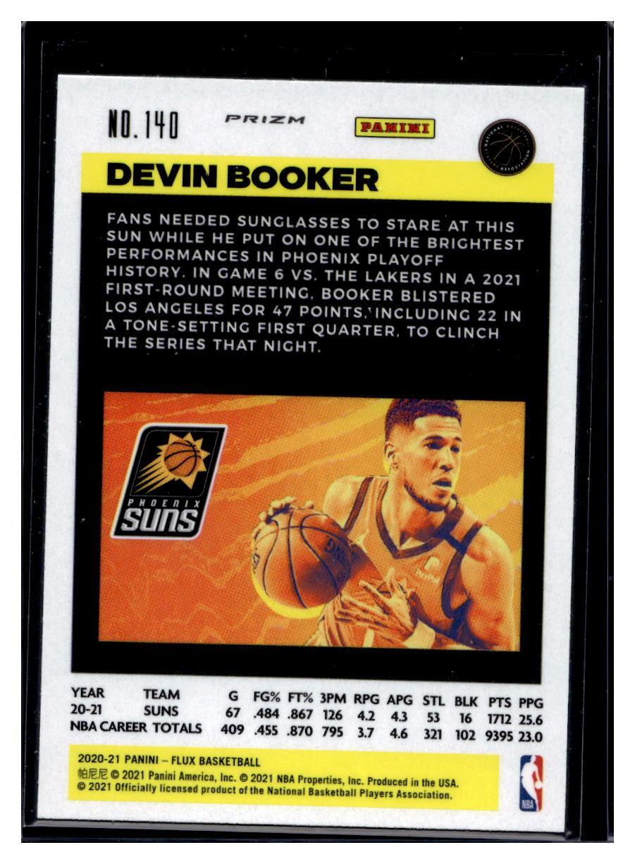 2020-21 Panini Flux Silver Cracked Ice Prizm #140 Devin Booker Fanatics Qty