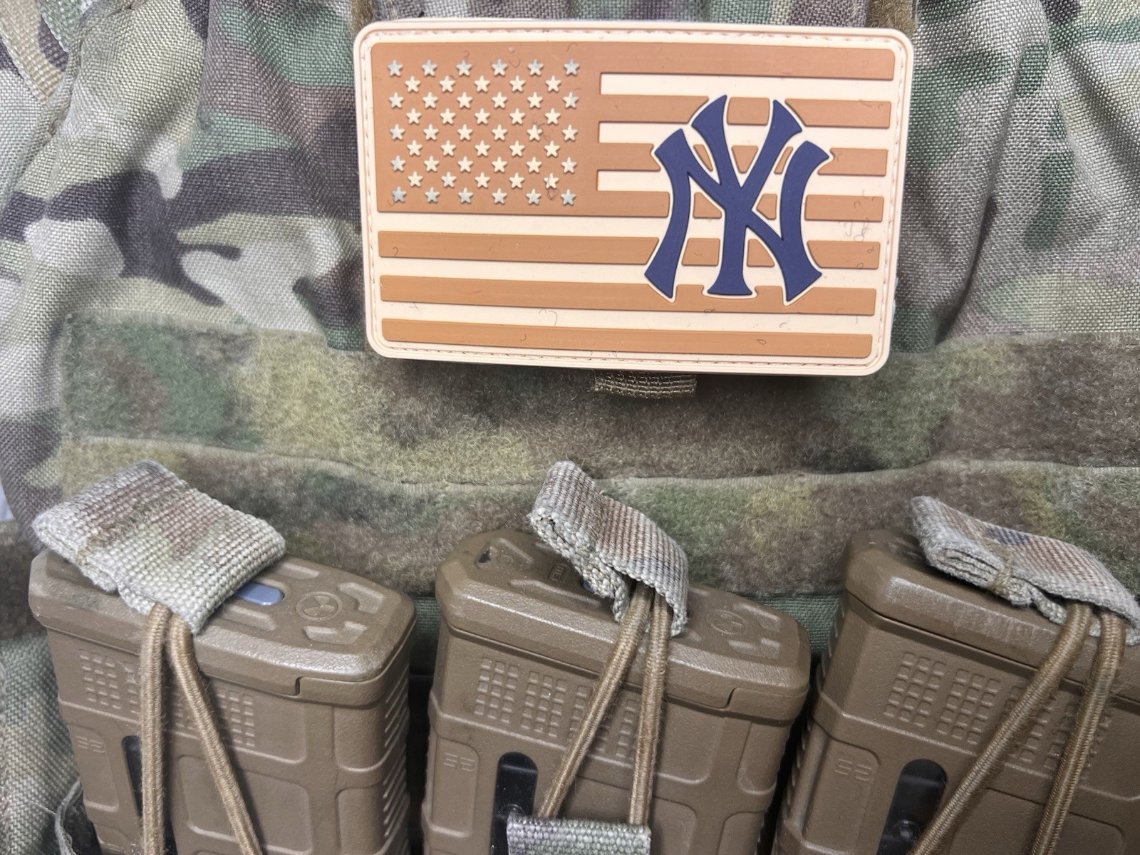 Military Combat American Flag New York Yankees PVC Patch W Vlcro
