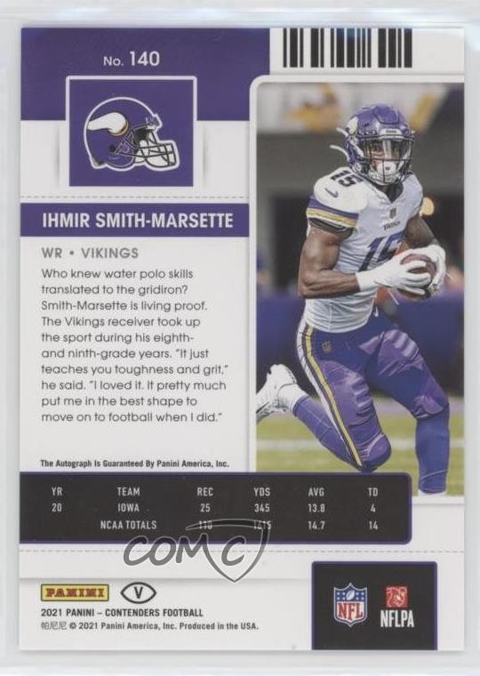 2021 Contenders Ticket RPS Variation Ihmir Smith-Marsette Rookie Auto RC ht1