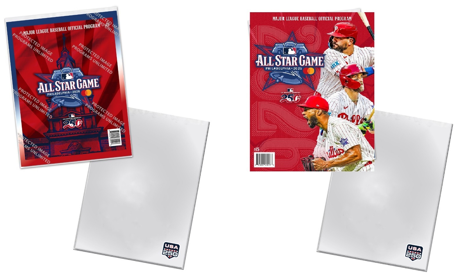 2026 MLB ALL STAR GAME TWO (2 PROGRAM SET BALLPARK + PHILLIES LE PLAYER VERSIONS