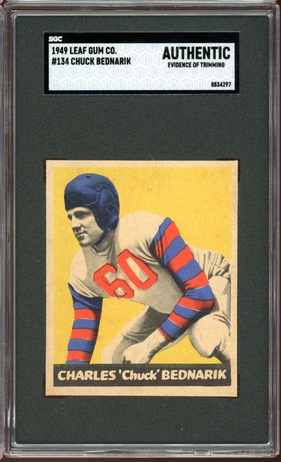 1949 Leaf Football #134 Chuck Bednarik SGC A