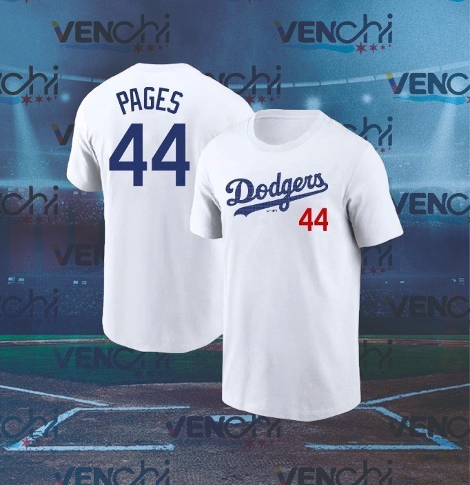 Andy Pages #44 Los Angeles Dodgers Team Name & Number Player SHIRT UNISEX