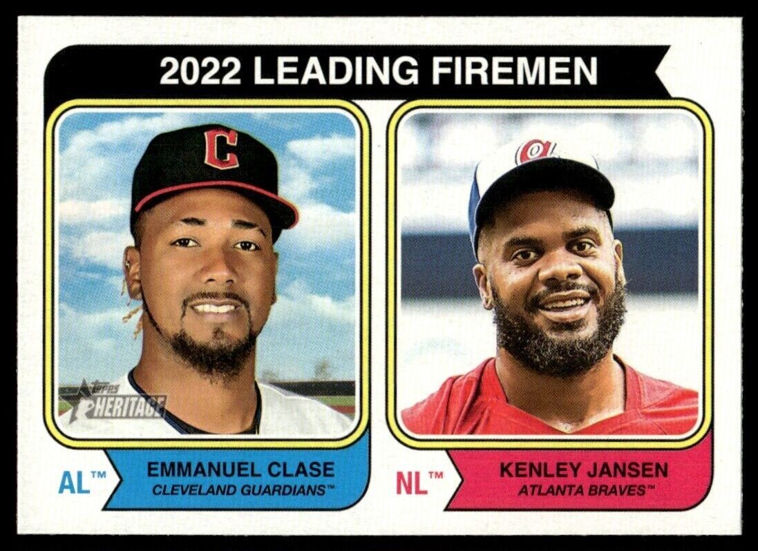 2023 Topps Heritage – CLASE / JANSEN Guardians/Braves #208 Leading Firemen -NM/M